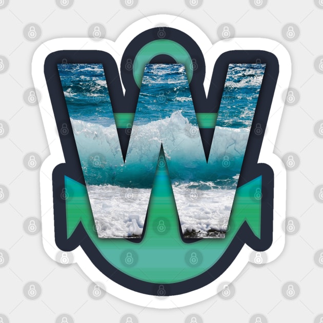 W anchor Sticker by TeeText
